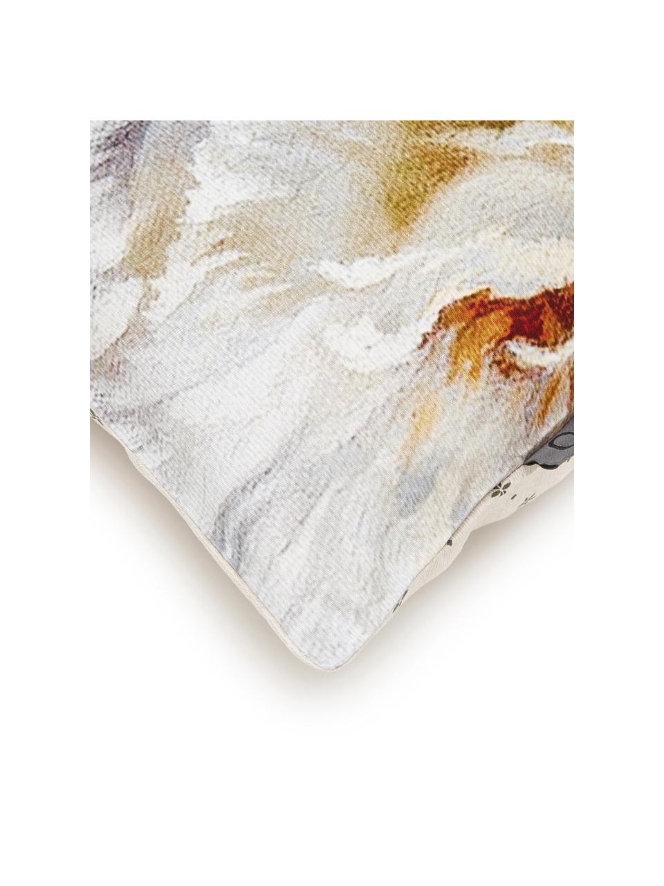 Taie d'oreiller 65x65 réversible en satin de coton Filou, Couleur sable, multicolore