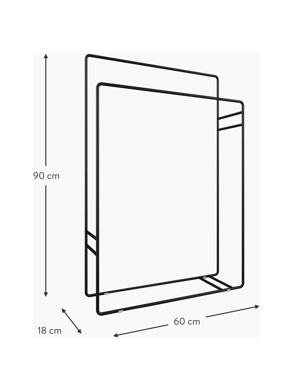 Porte-serviettes en métal Delaya, Acier, revêtement par poudre, Noir, larg. 60 x haut. 90 cm