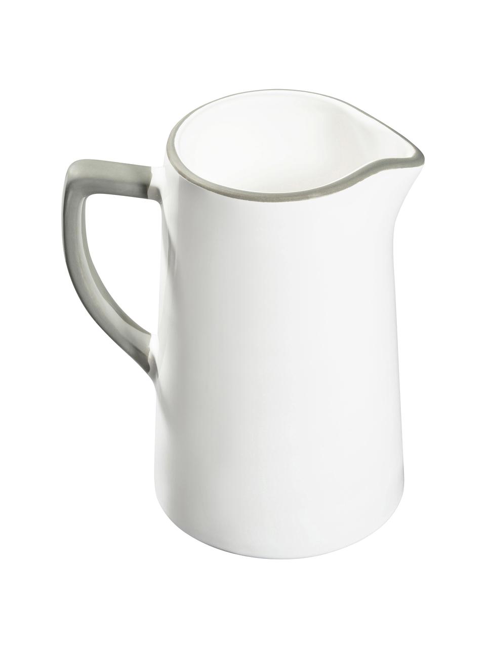 Handgefertigter Wasserkrug Grauer Hirsch, Keramik, Weiß, Grau, 0.7 L
