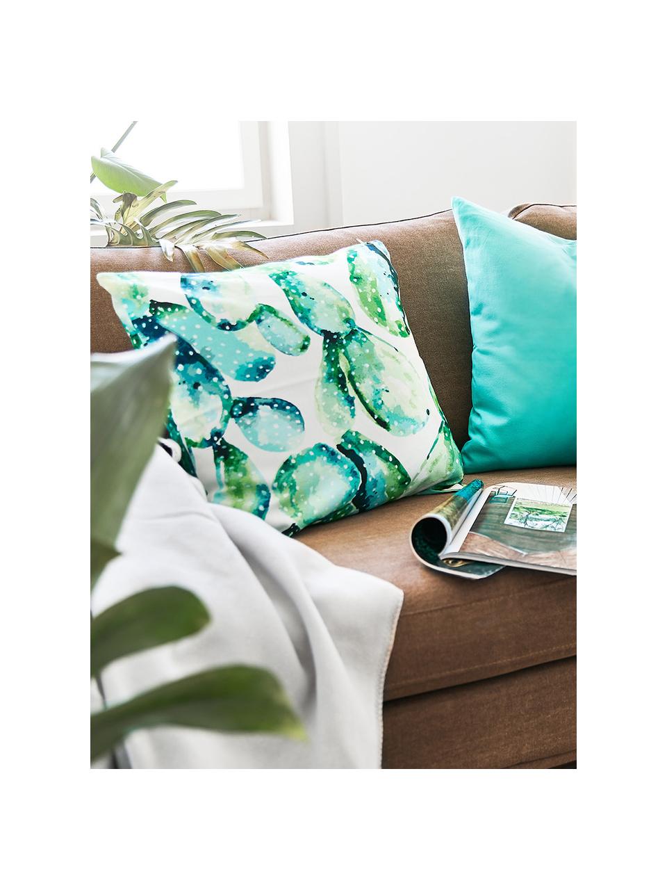 Poszewka na poduszkę Tobin, 100% bawełna, Zielony, kremowobiały, S 50 x D 50 cm
