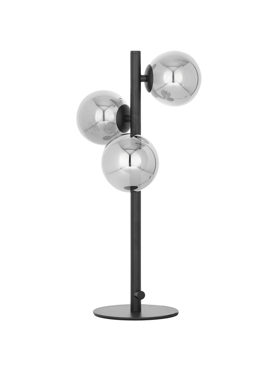 Lámpara de mesa Molekyl, Pantalla: vidrio, Cable: plástico, Negro, gris, Ø 22 x Al 46 cm