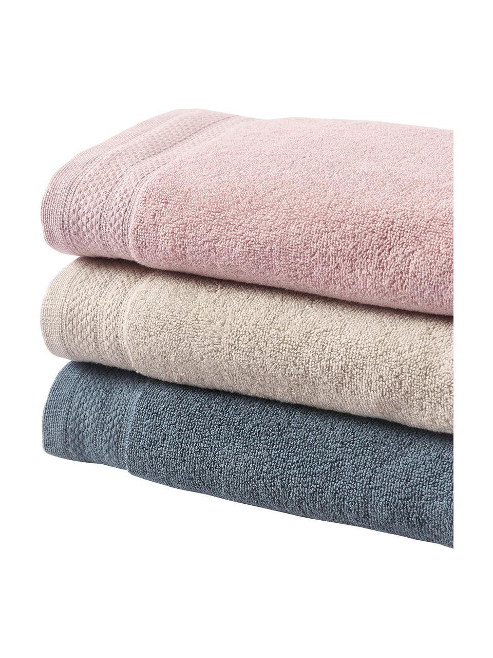 Súprava uterákov z organickej bavlny Premium, 3 diely, Svetlobéžová, Súprava s rôznymi veľkosťami