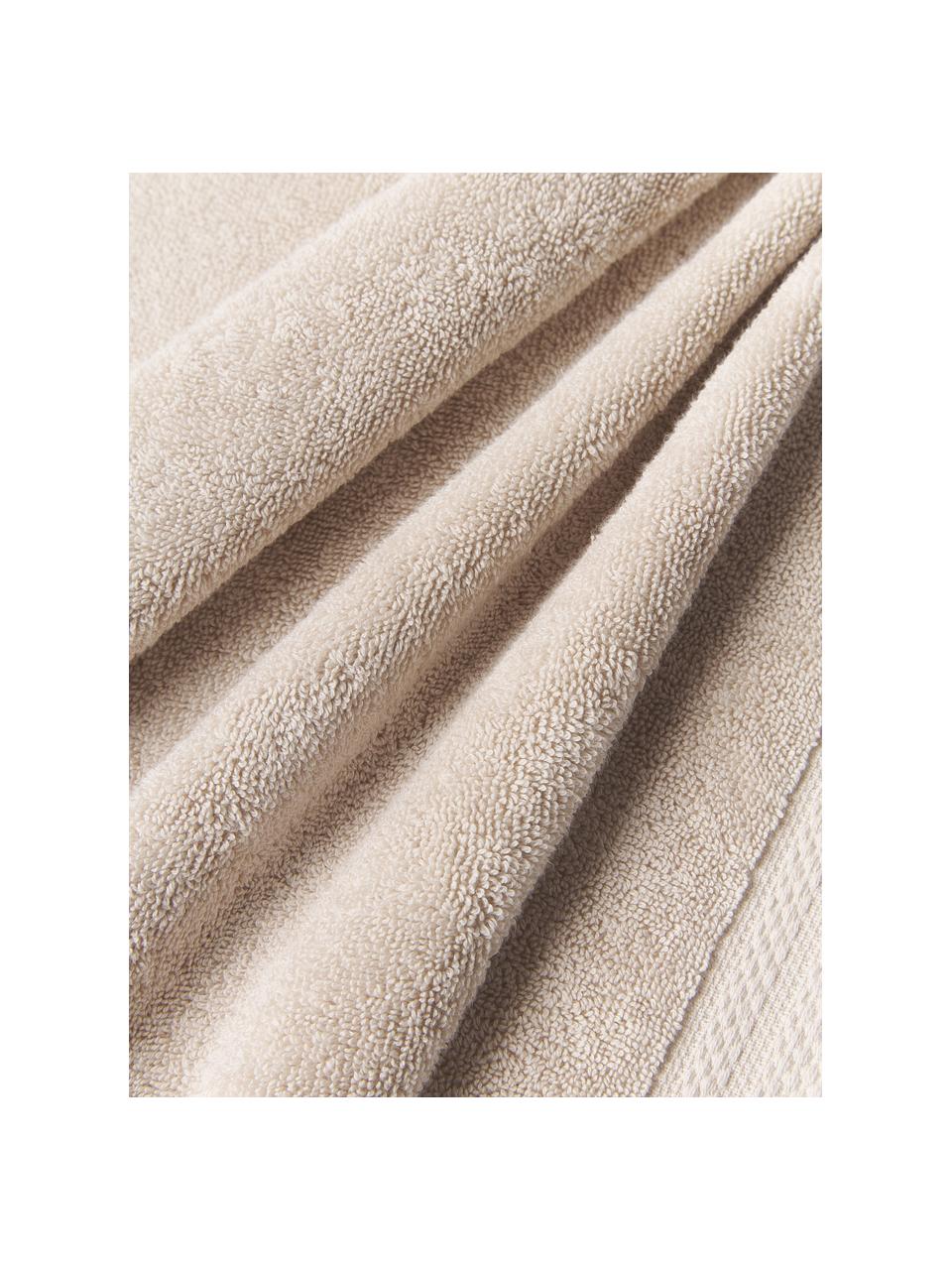 Set asciugamani in cotone organico Premium, varie misure, 100% cotone organico certificato GOTS (da GCL International, GCL-300517).
Qualità pesante, 600 g/m², Beige chiaro, Set da 3 (asciugamano ospite, asciugamano e telo bagno)