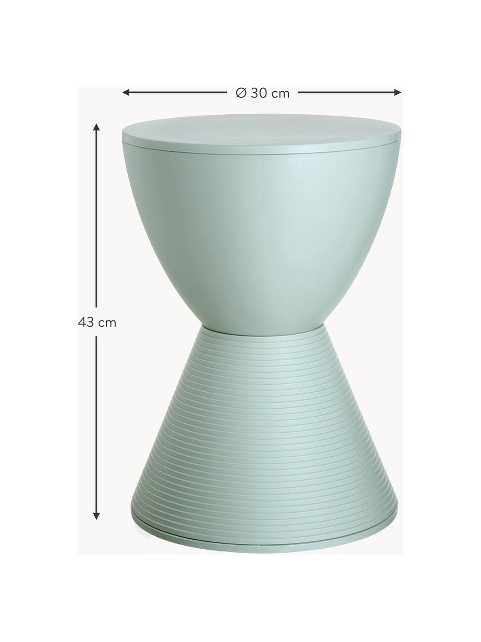 Sgabello/tavolino di design Prince AHA, Polipropilene accuratamente pigmentato, Verde finocchio, Ø 30 x Alt. 43 cm