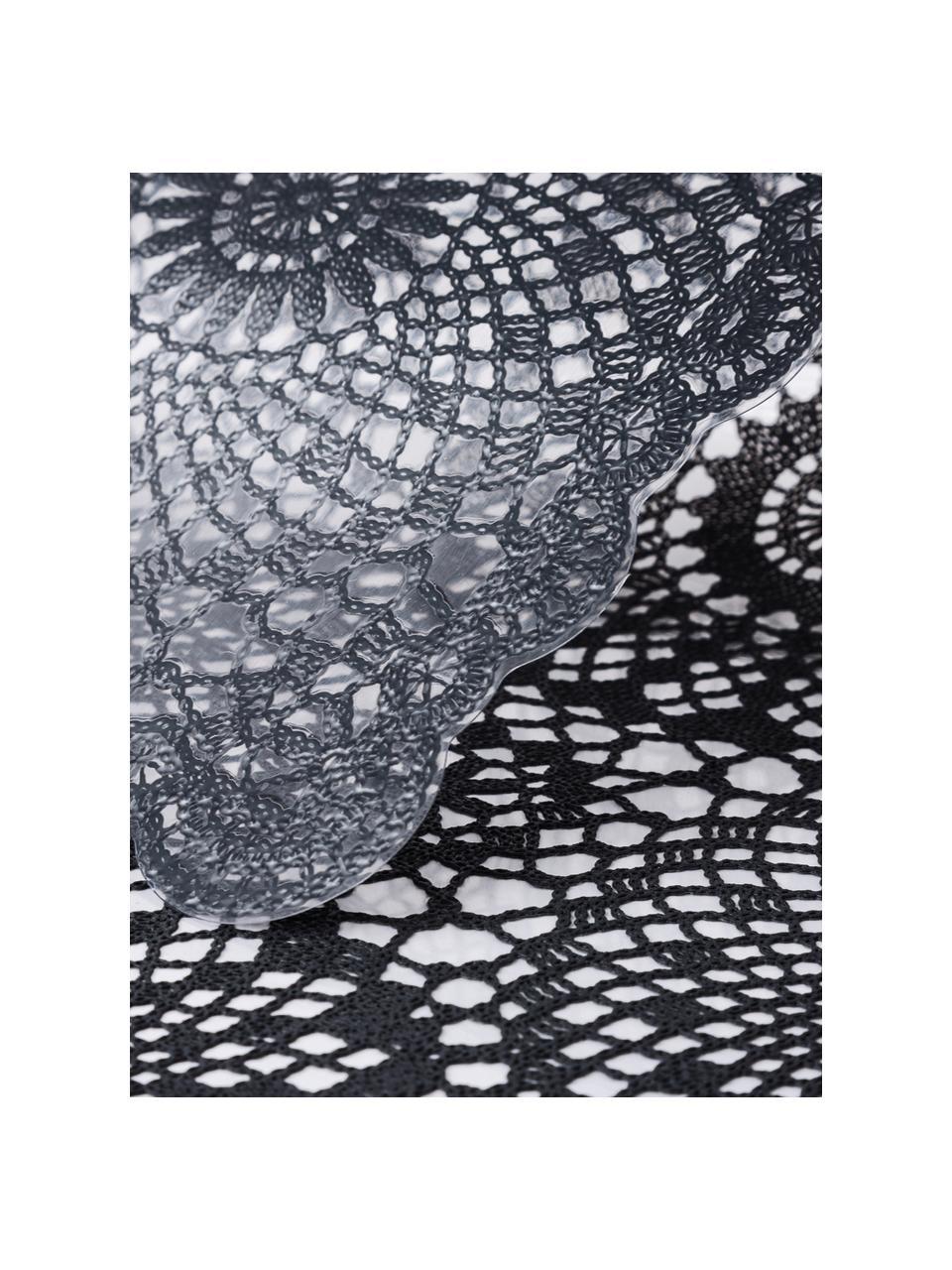 Tovaglietta americana Crochet 4 pz, Materiale sintetico (PVC), Nero, Larg. 20 x Lung. 35 cm