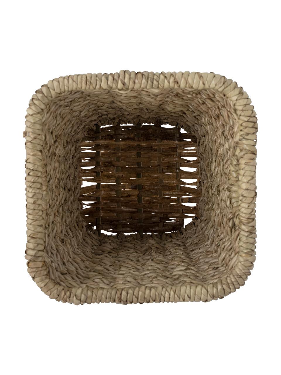 Handgemaakte Opbergmand Tennie uit natuurlijke vezels, Palmblad, bamboe, rotan, Lichtbruin, B 26 x H 28 cm