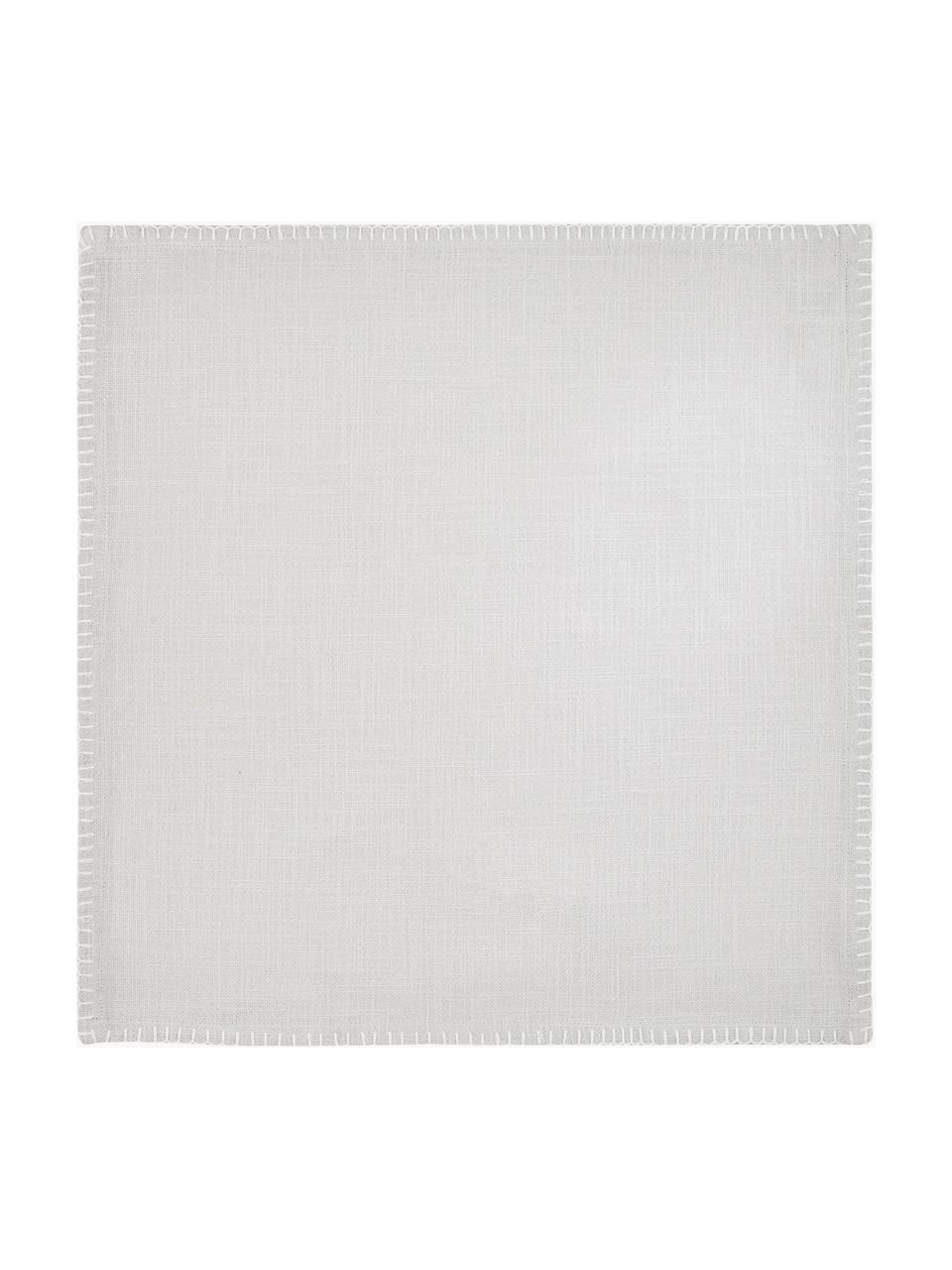 Servilletas de tela Finca, 2 uds., Algodón, Gris claro, An 42 x L 42 cm