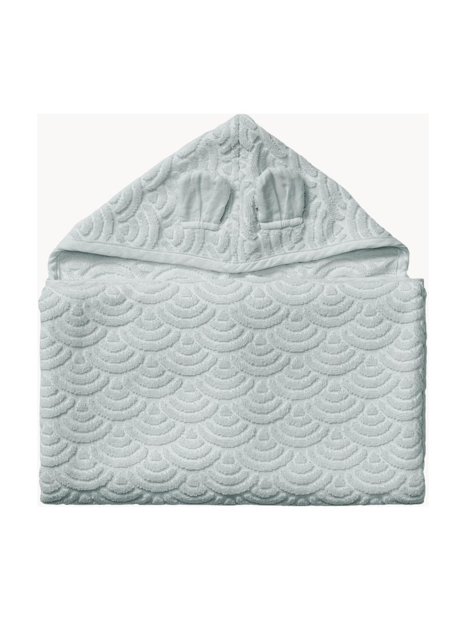 Toalla capa de algodón ecológico Wave, 100% algodón ecológico con certificado GOTS, Verde salvia, An 70 x L 130 cm