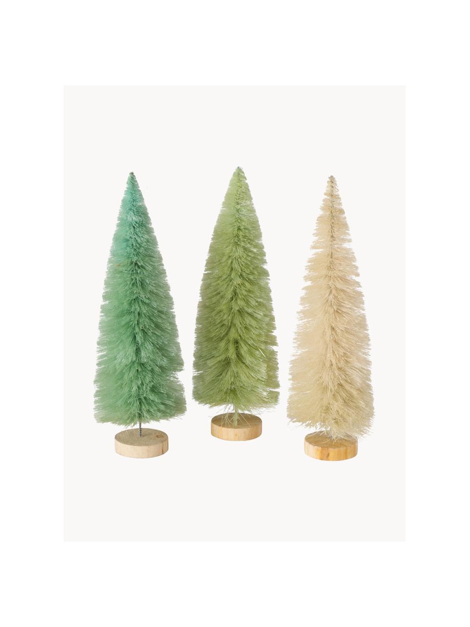 Súprava dekoratívnych vianočných stromčekov Tarvo, 3 diely, Béžová, zelená, Ø 11 x V 31 cm
