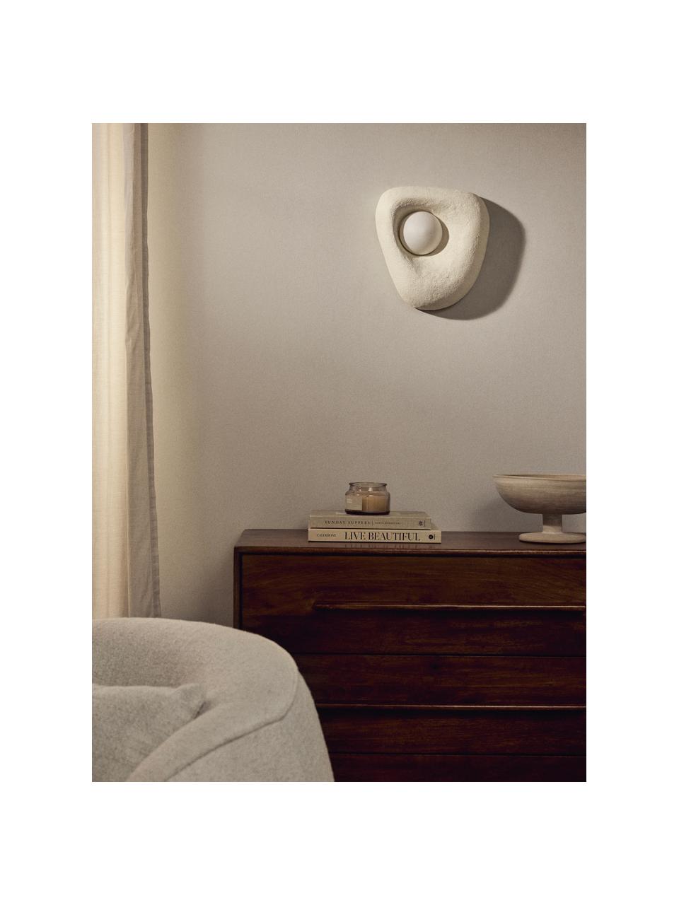 Nástenná lampa Monsti, Lomená biela, Š 26 x V 9 cm