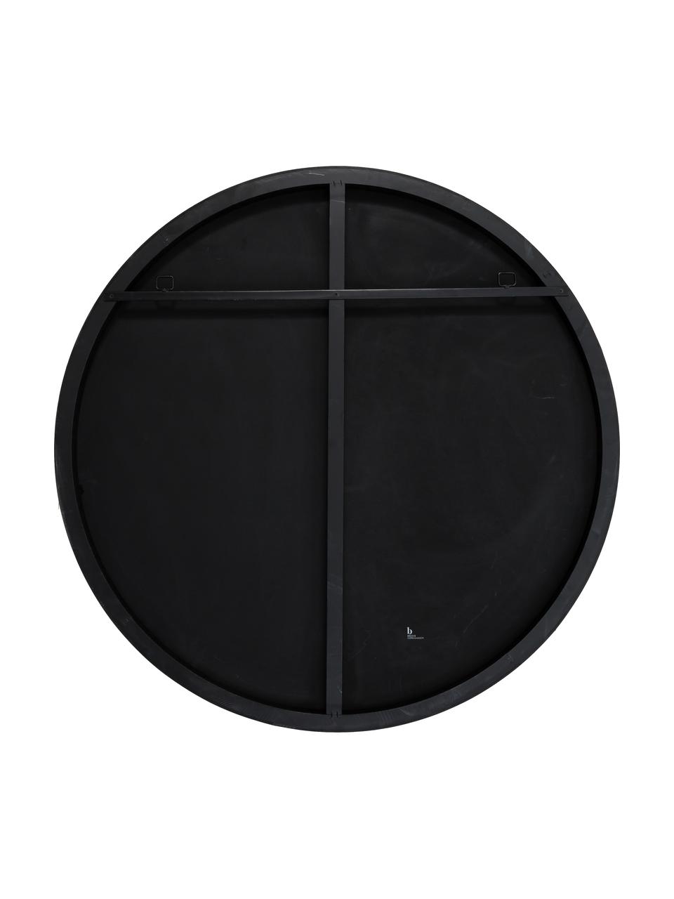 Espejo de pared redondo de madera Complete, Espejo: cristal, Negro, Ø 110 x F 4 cm