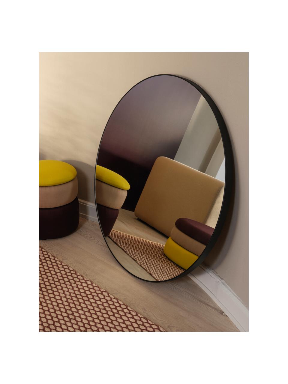 Specchio rotondo da parete Complete, Cornice: Pannello di fibra a media, Nero, Ø 100 cm x Prof. 4 cm