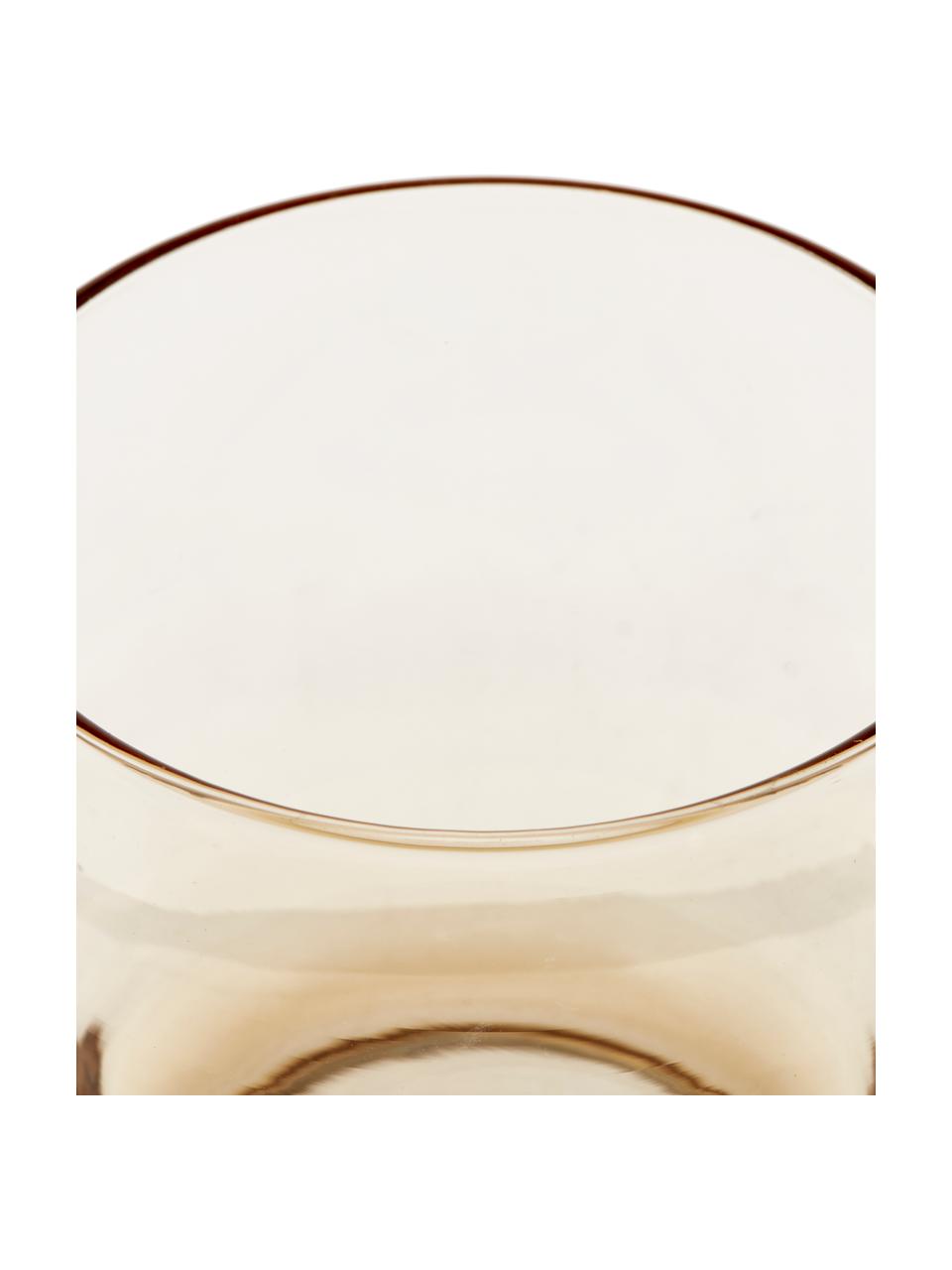 Ręcznie wykonana szklanka Colored, 6 szt., Szkło, Odcienie bursztynowego, transparentny, Ø 8 x W 8 cm