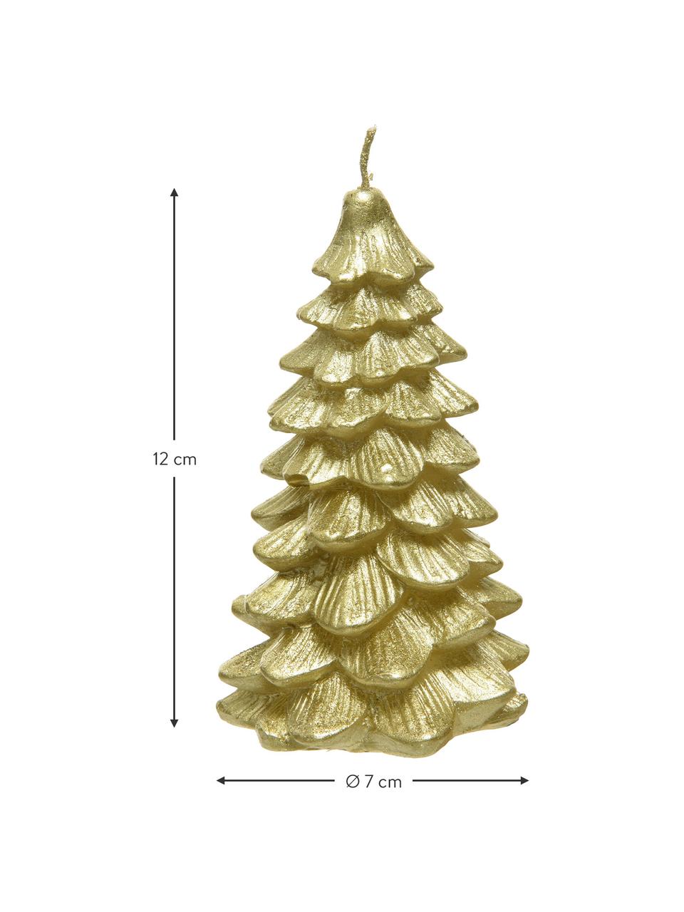 Decoratieve kaars Hannu H 12 cm, Was, Goudkleurig, B 7 x H 12 cm