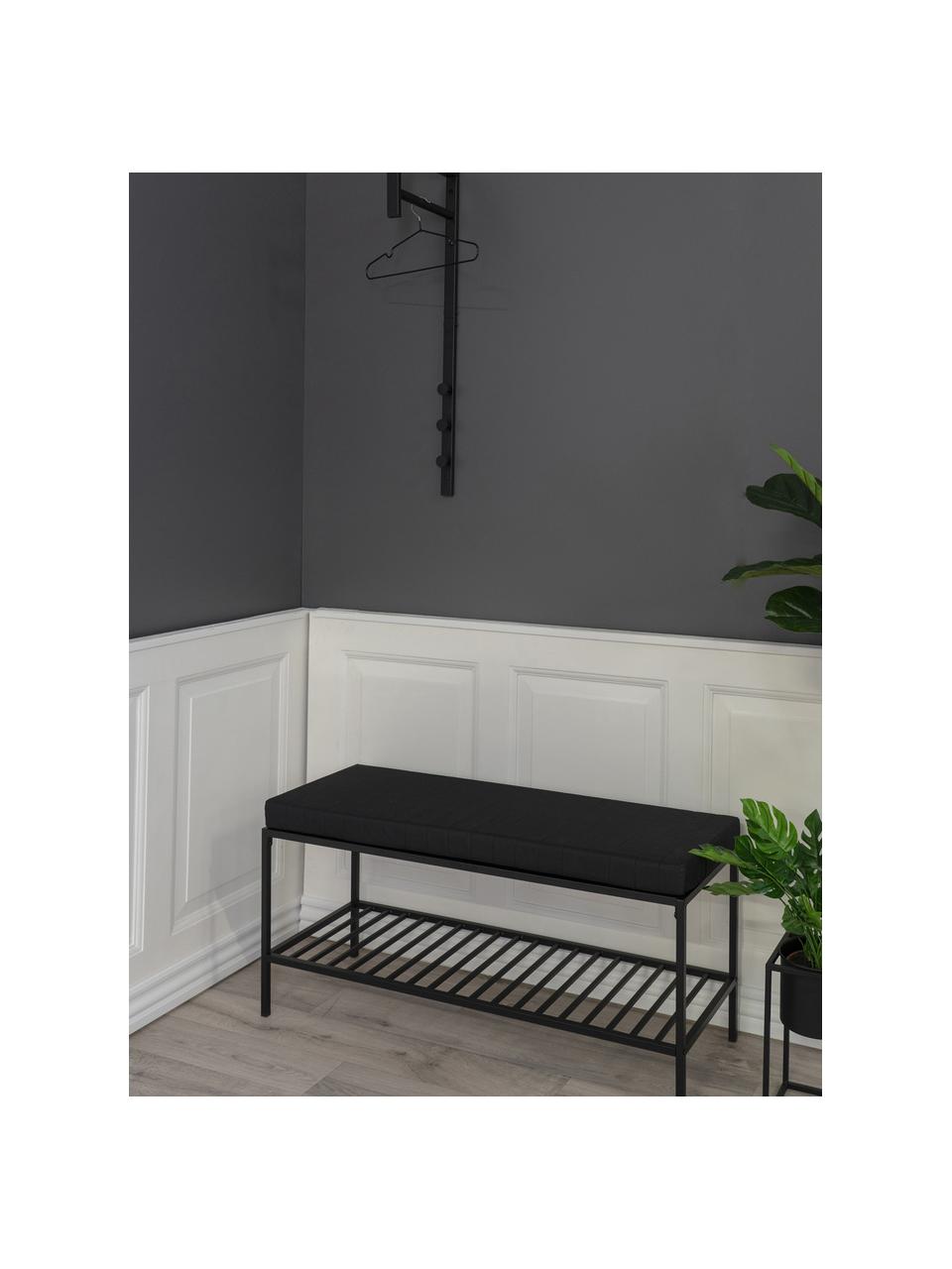 Portemanteau mural en métal Sendi, Métal, enduit, Noir, larg. 30 x haut. 82 cm
