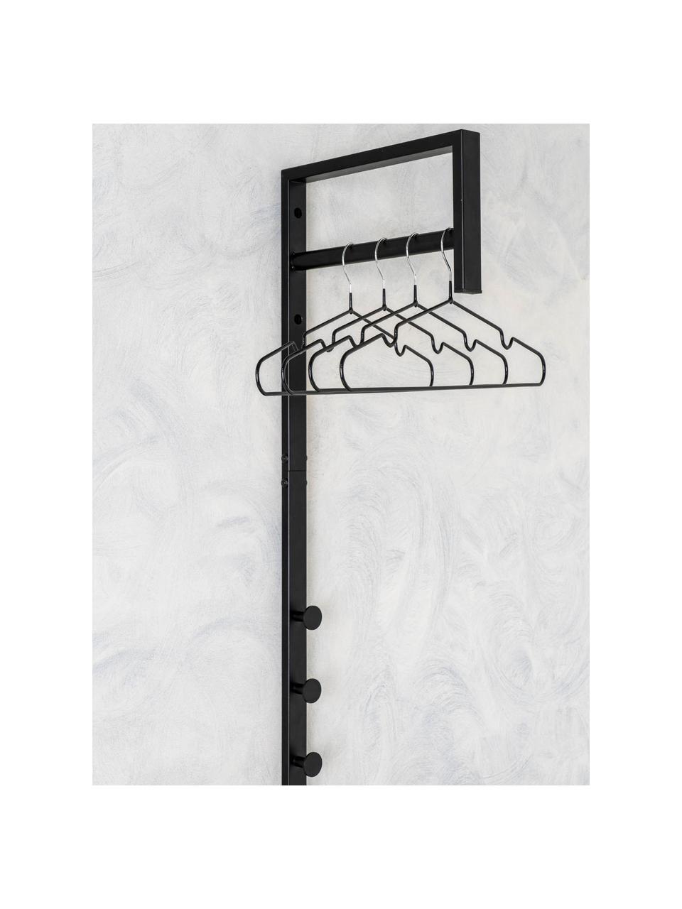Portemanteau mural en métal Sendi, Métal, enduit, Noir, larg. 30 x haut. 82 cm
