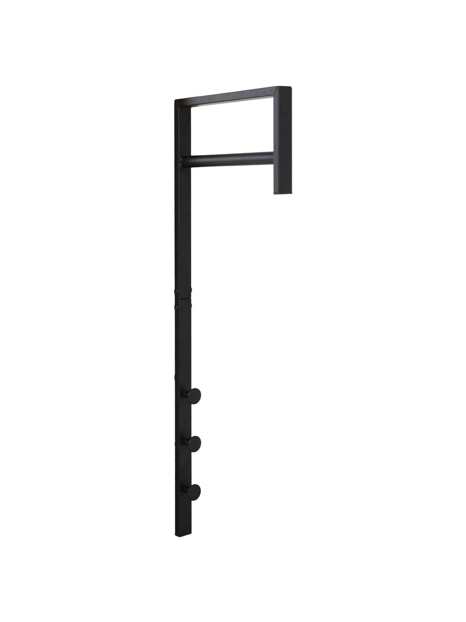Portemanteau mural en métal Sendi, Métal, enduit, Noir, larg. 30 x haut. 82 cm