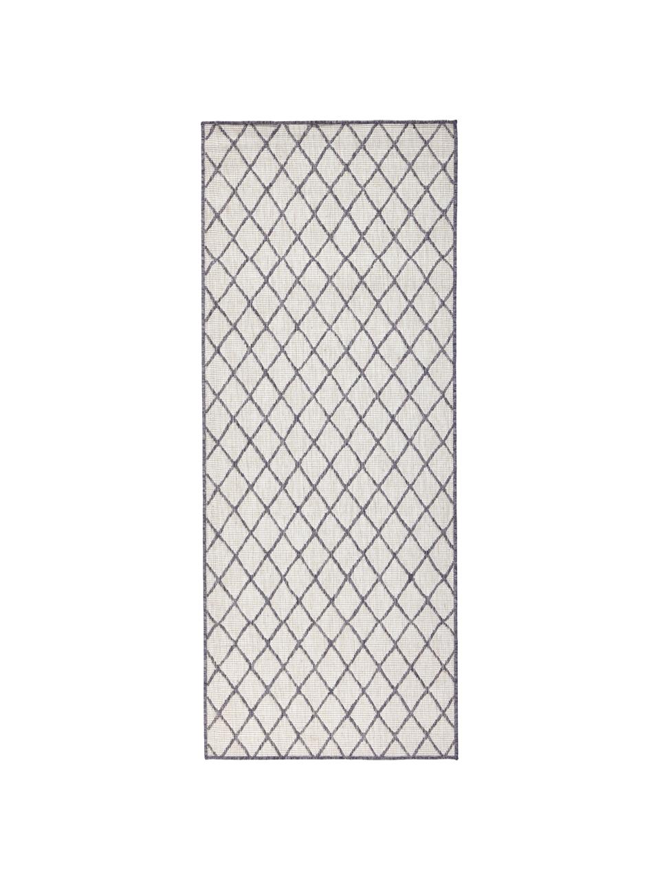 Alfombra reversible de interior/exterior Malaga, Gris, crema, An 80 x L 250 cm