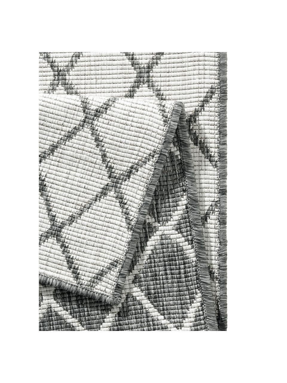 Alfombra reversible de interior/exterior Malaga, Gris, crema, An 80 x L 250 cm