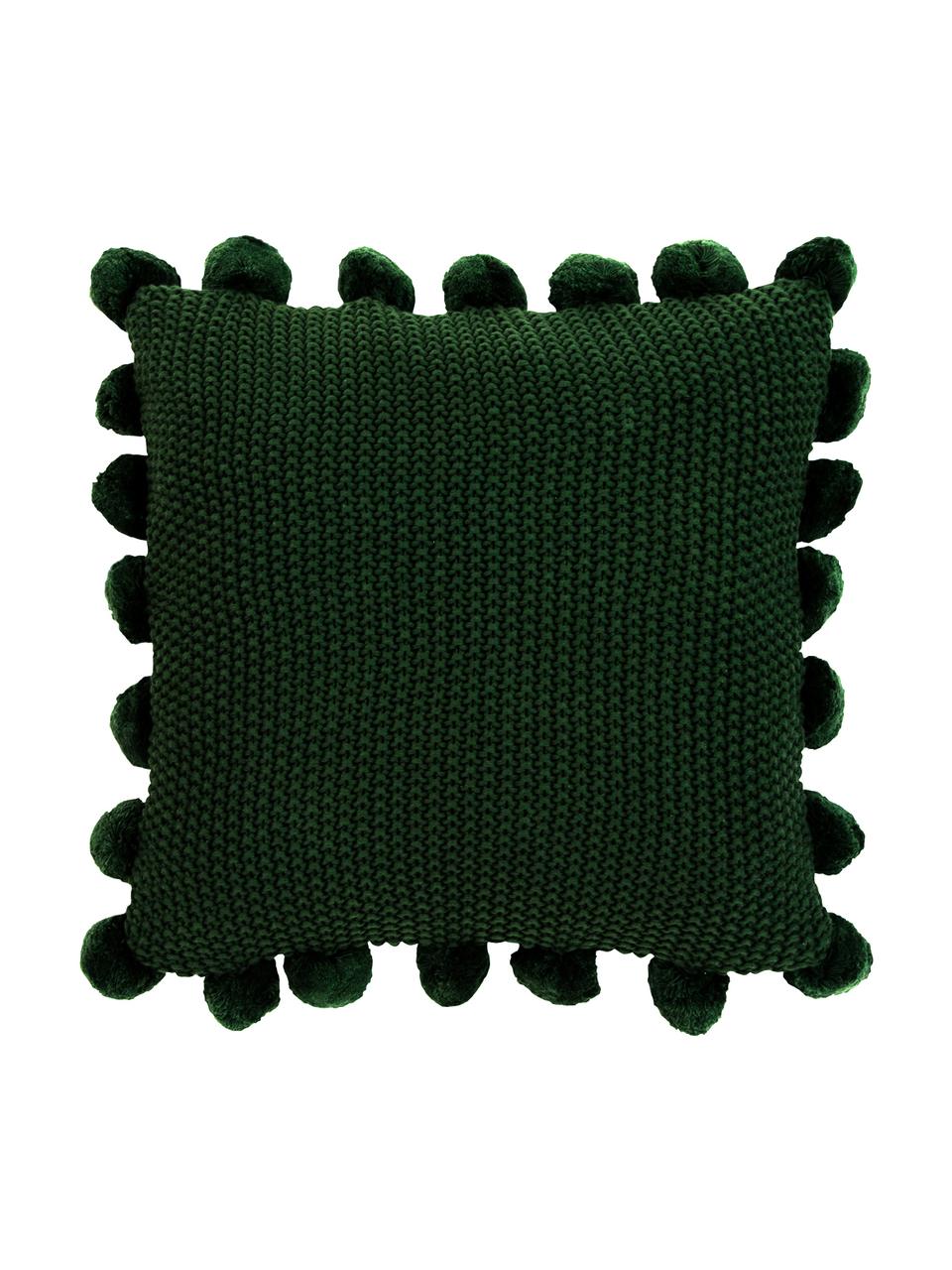 Funda de cojín de punto Molly, 100% algodón, Verde oscuro, An 40 x L 40 cm