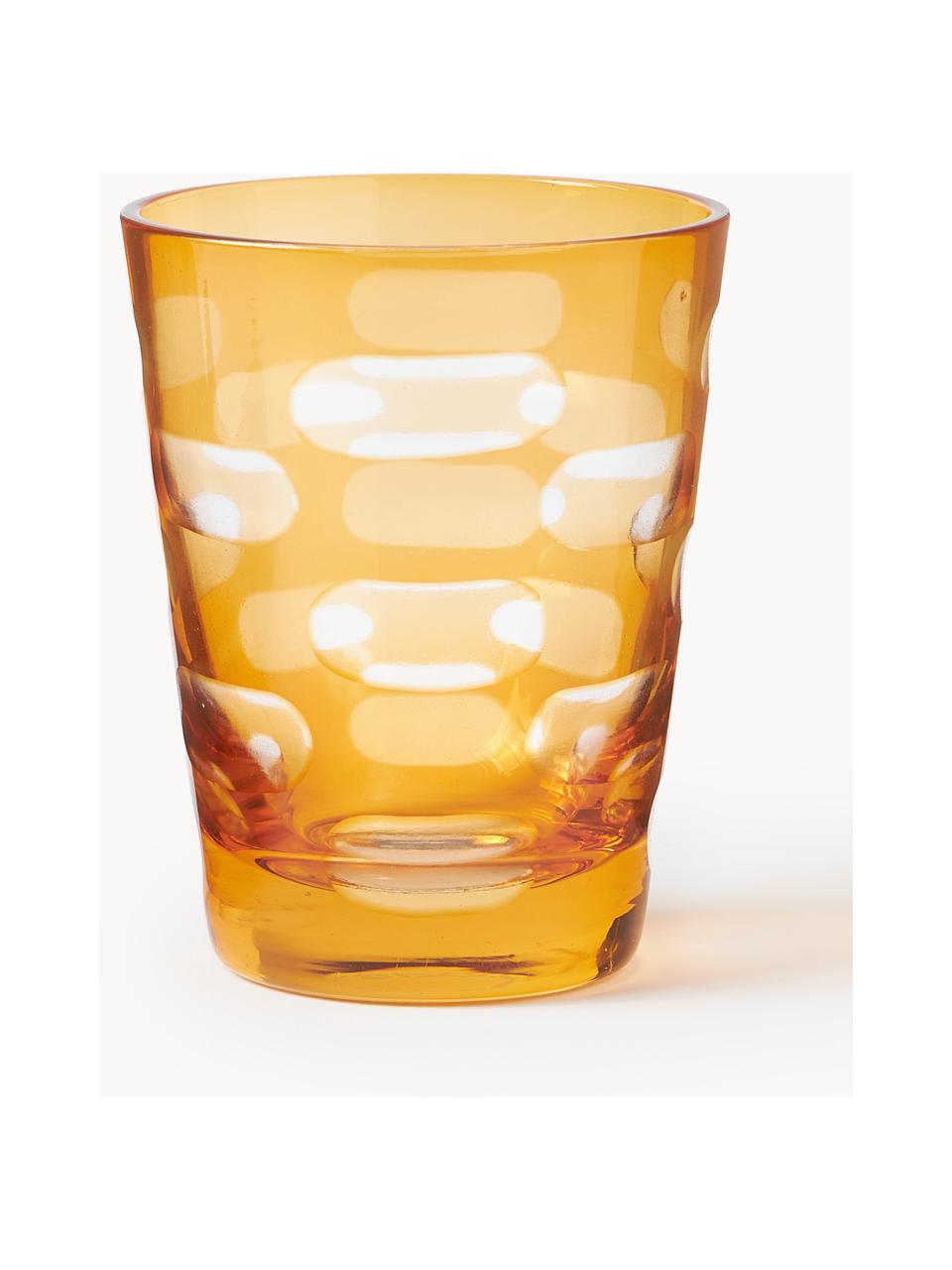 Waterglazenset Tubular, set van 4, Glas, Meerkleurig, Ø 8 x H 10 cm, 250 ml