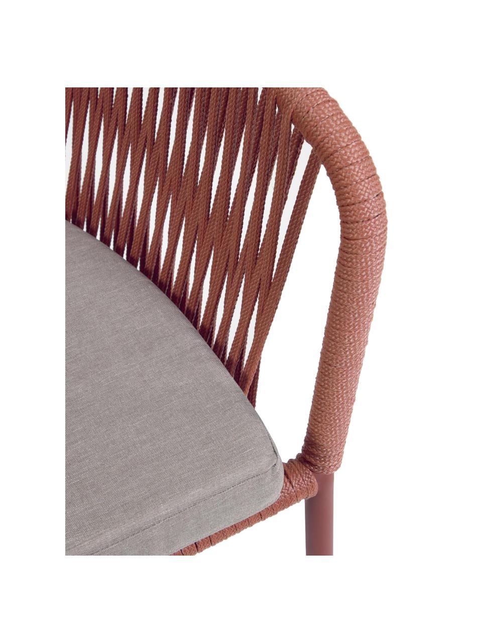 Krzesło ogrodowe Yanet, Stelaż: metal, ocynkowany i lakie, Tapicerka: poliester, Terakota, S 56 x G 51 cm