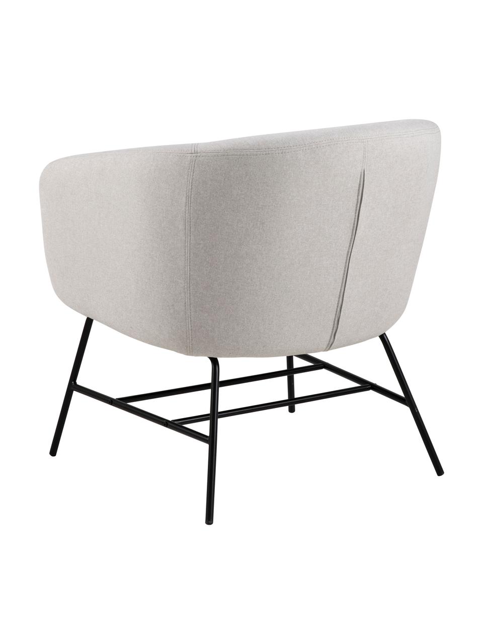 Cocktailsessel Ramsey, Bezug: Polyester Der hochwertige, Beine: Metall, pulverbeschichtet, Webstoff Hellgrau, B 72 x T 67 cm
