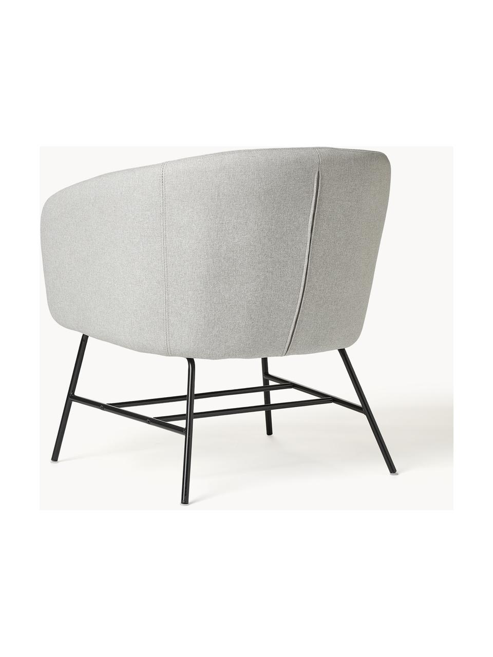 Fauteuil cocktail Ramsey, Tissu gris clair, larg. 72 x prof. 67 cm