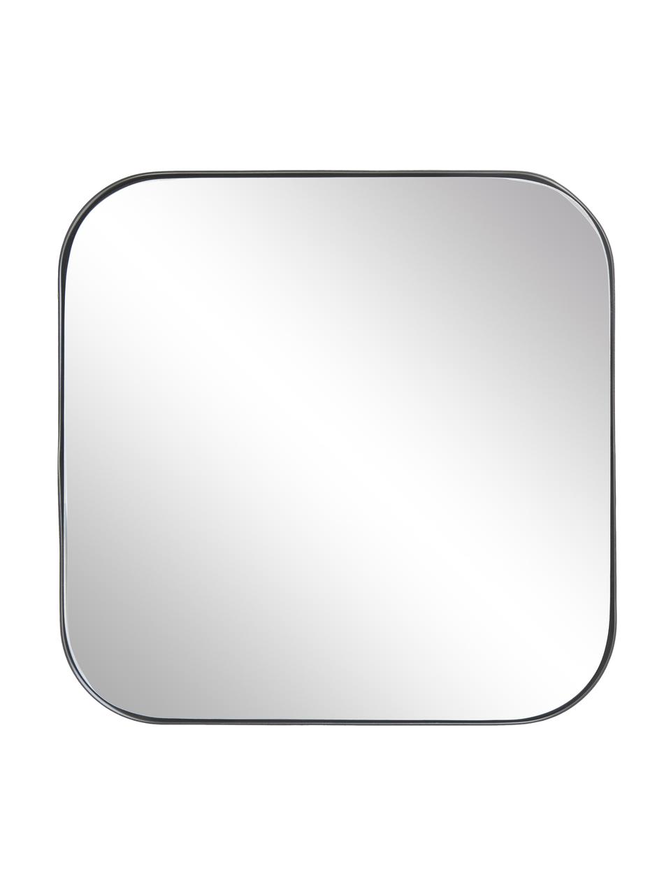 Eckiger Wandspiegel Ivy mit schwarzem Metallrahmen, Rahmen: Metall, pulverbeschichtet, Rückseite: Mitteldichte Holzfaserpla, Spiegelfläche: Spiegelglas, Schwarz, B 40 x H 40 cm