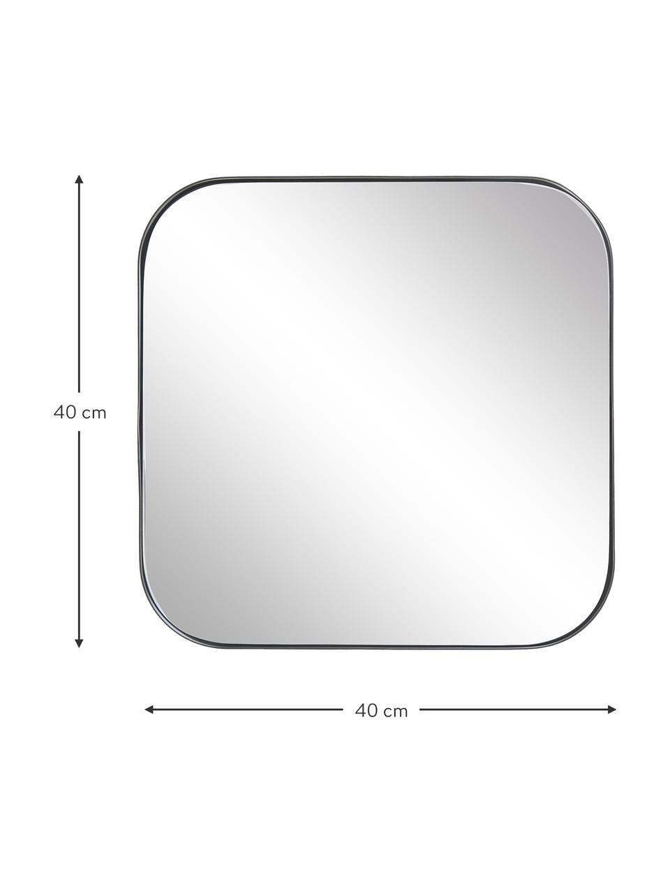 Nástěnné zrcadlo s kovovým rámem Ivy, Černá, Š 40 cm, V 40 cm