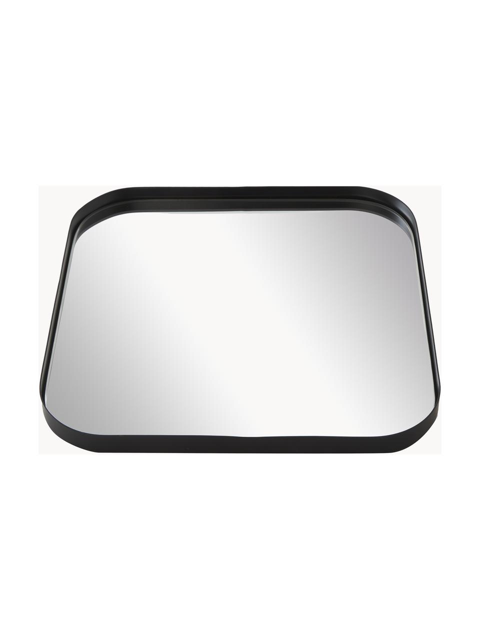 Štvorcové nástenné zrkadlo s čiernym kovovým rámom Ivy, Čierna, Š 40 x V 40 cm