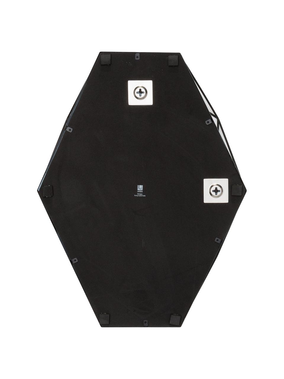 Wandspiegel Prisma met zwarte stalen lijst, Lijst: gelakt staal, Zwart, B 43 cm, H 57 cm