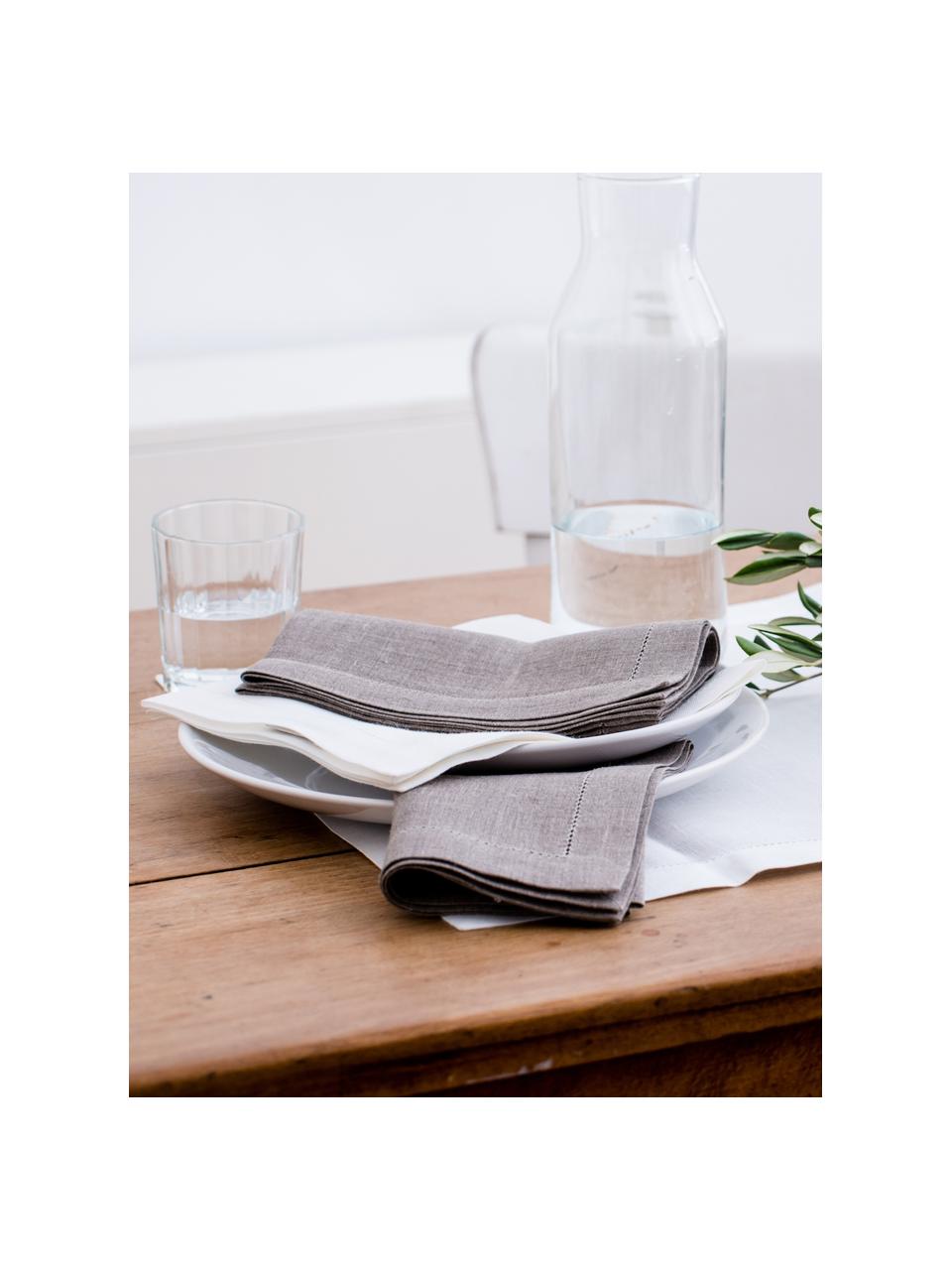 Placemats Alanta met open zoom, 6 stuks, Wit, B 38 x L 50 cm