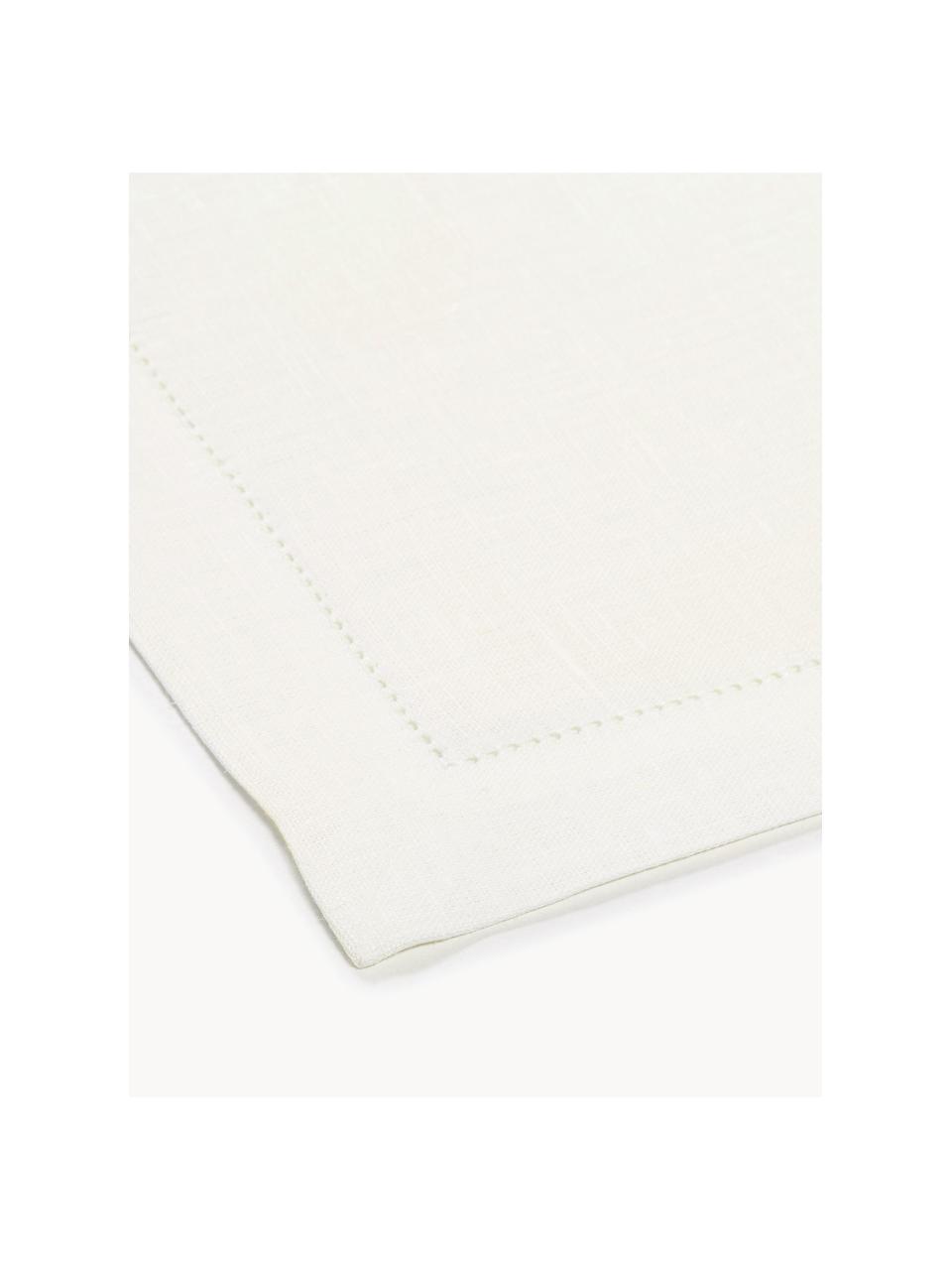 Manteles individuales de lino Alanta, 6 uds., Off White, An 38 x L 50 cm