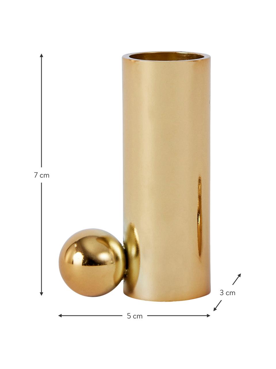 Kerzenhalter Palloa in Gold, Metall, beschichtet, Goldfarben, B 5 x H 7 cm