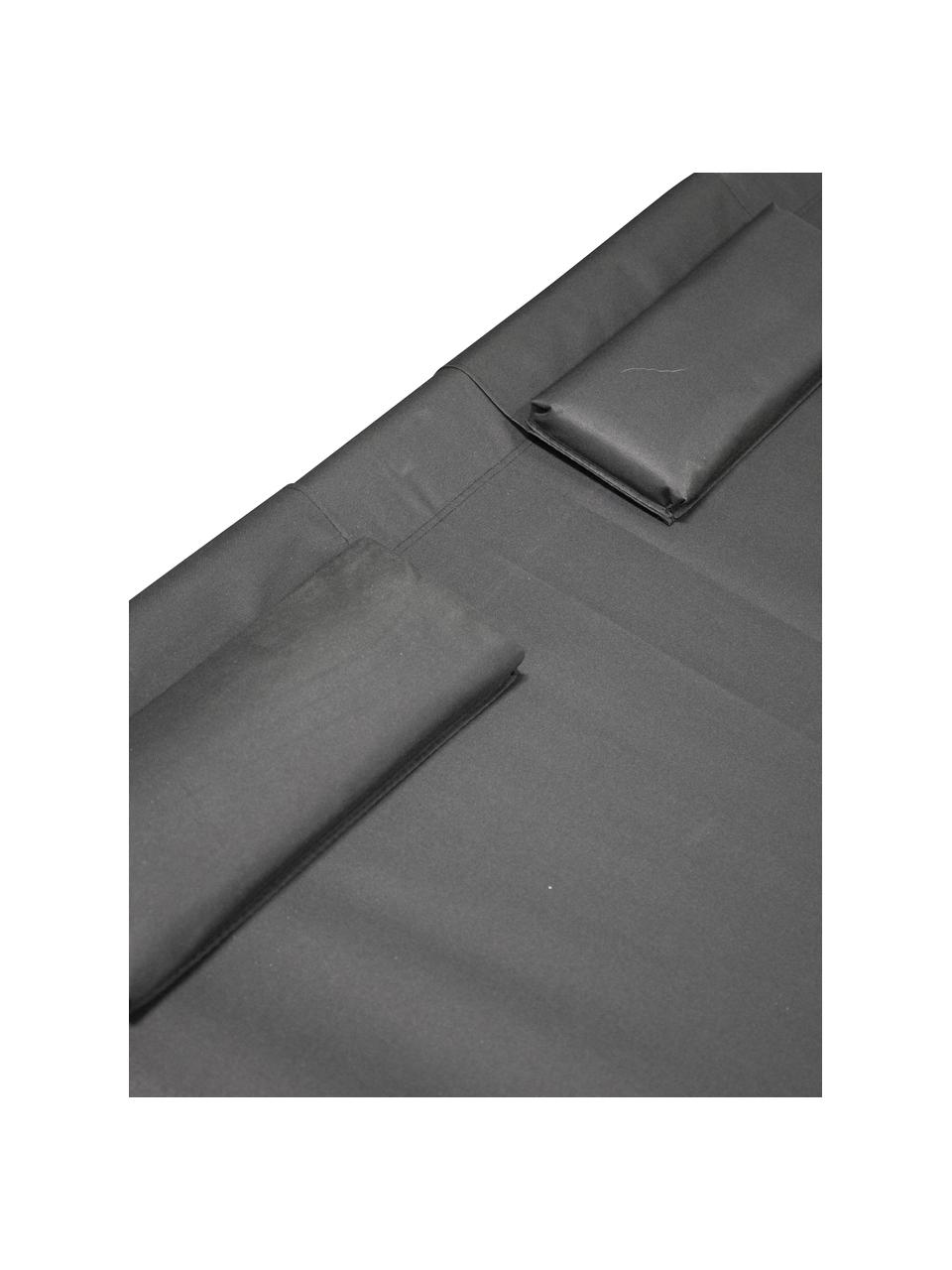 Dubbele ligstoel Gordo in zwart, Frame: gepoedercoat metaal, Zwart, L 200 x B 180 cm
