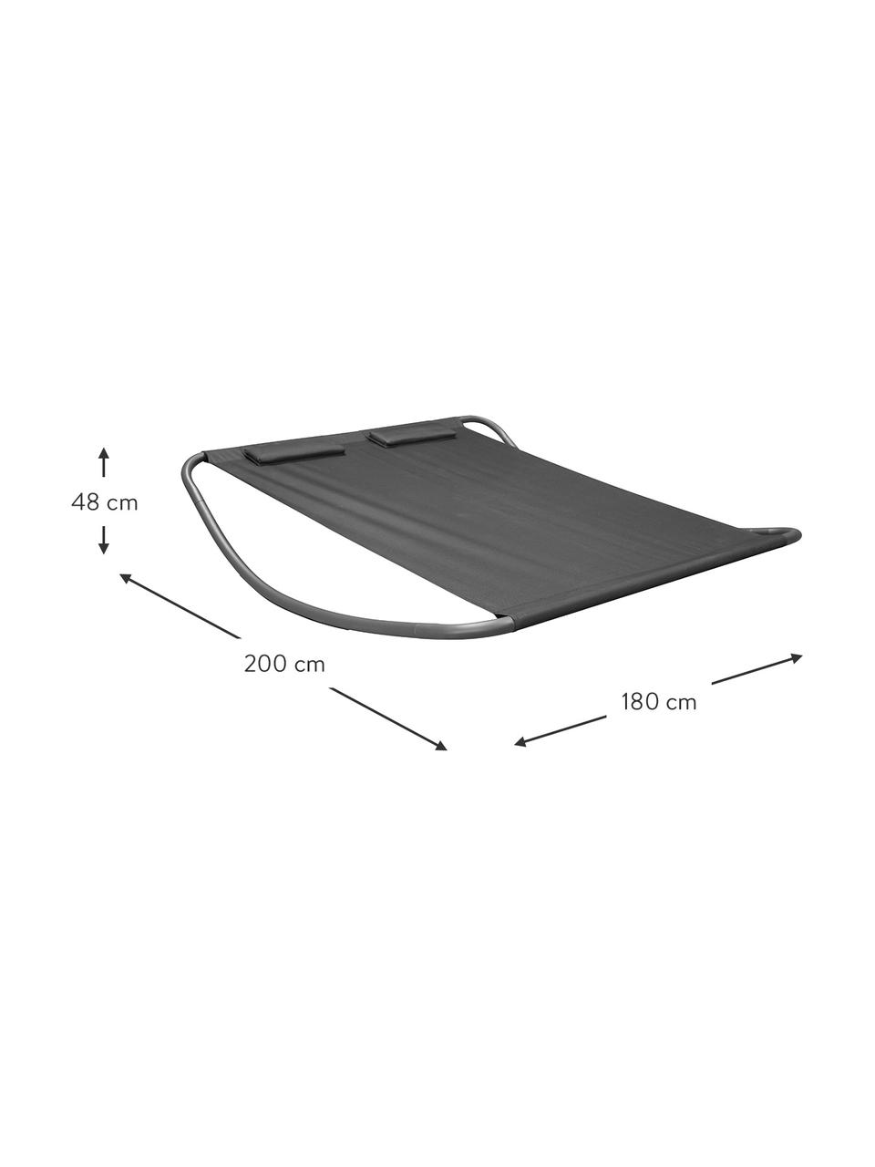 Doppel-Gartenliege Gordo in Schwarz, Gestell: Metall, pulverbeschichtet, Schwarz, L 200 x B 180 cm