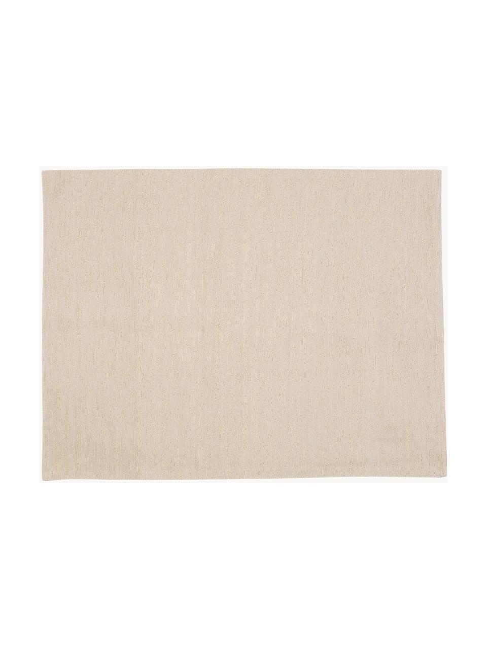 Katoenen placemats Vialactea met goudkleurige decoratie, 2 stuks, Katoen, Lurex, Beige, goudkleurig, B 38 x L 50 cm