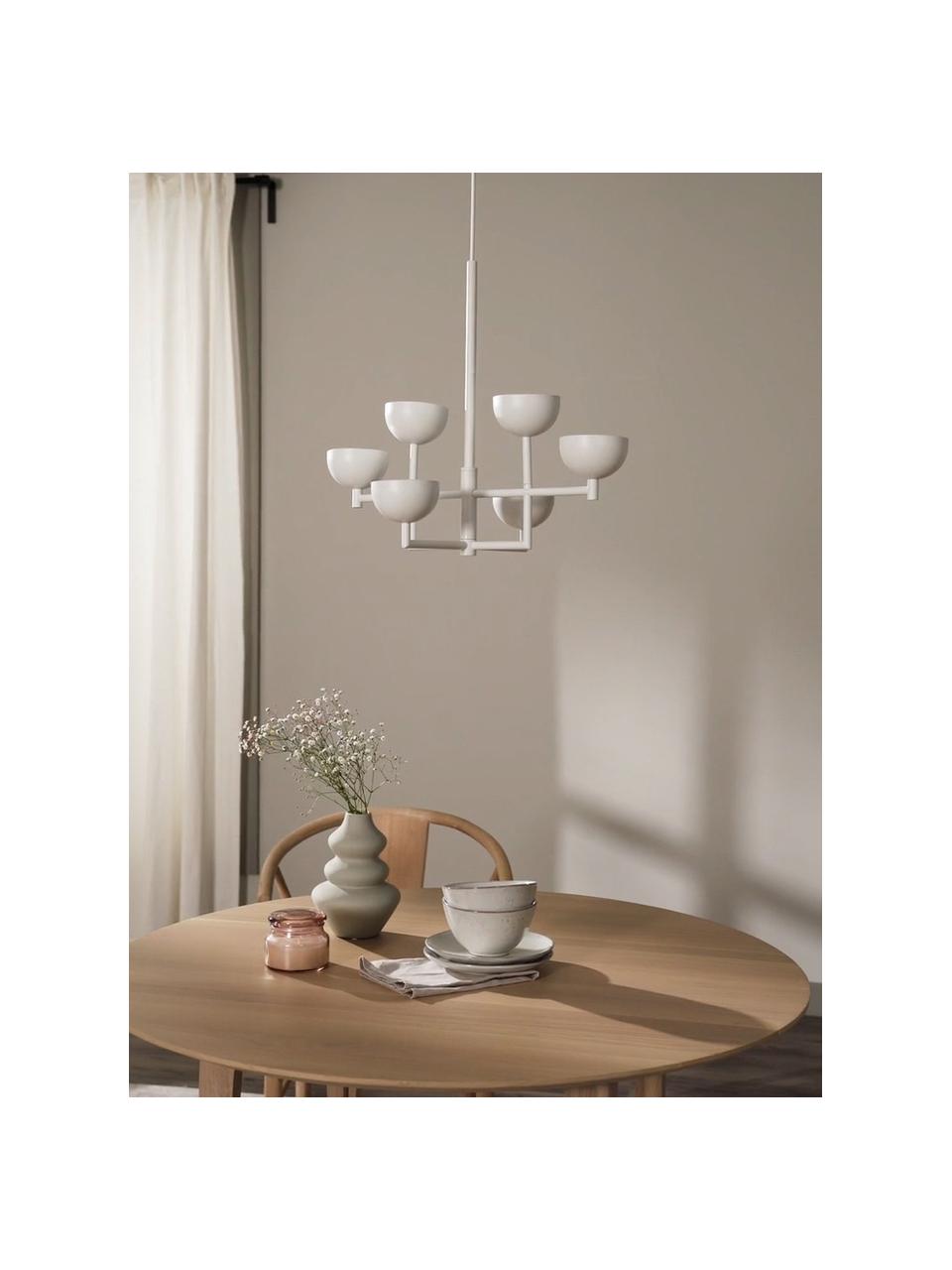 Grande suspension LED Paula, Blanc, larg. 55 x haut. 49 cm