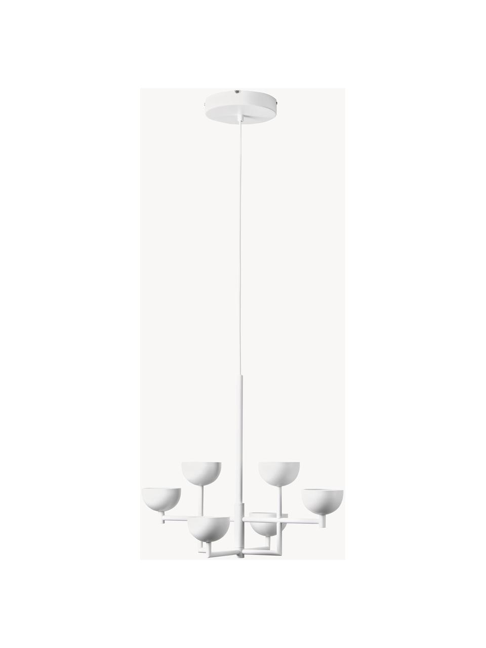 Grosse LED-Pendelleuchte Paula, Baldachin: Metall, pulverbeschichtet, Weiss, B 55 x H 49 cm