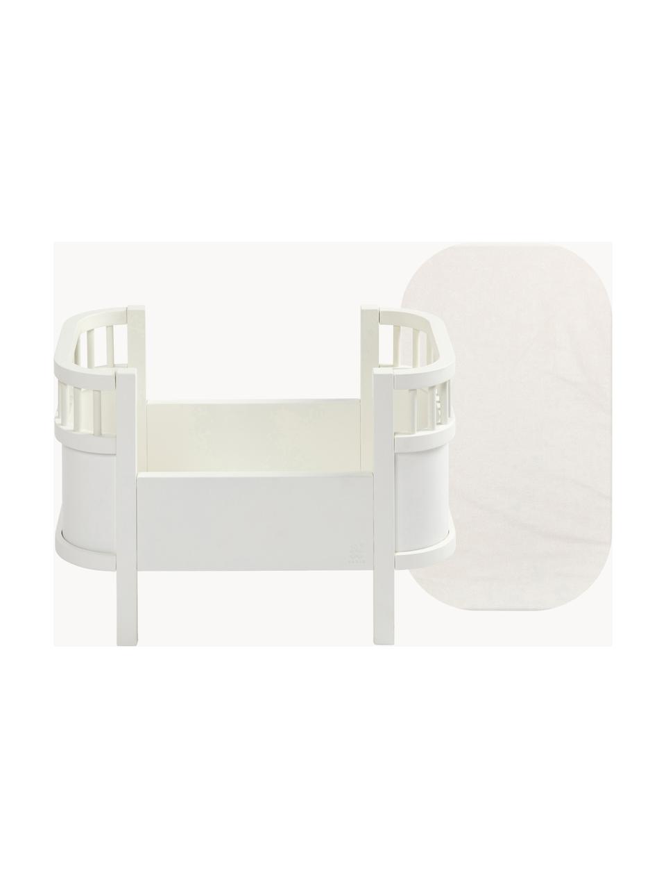 Łóżko dla lalek z materacem Sebra, Biały, S 31 x D 49 cm (Rozmiar M)
