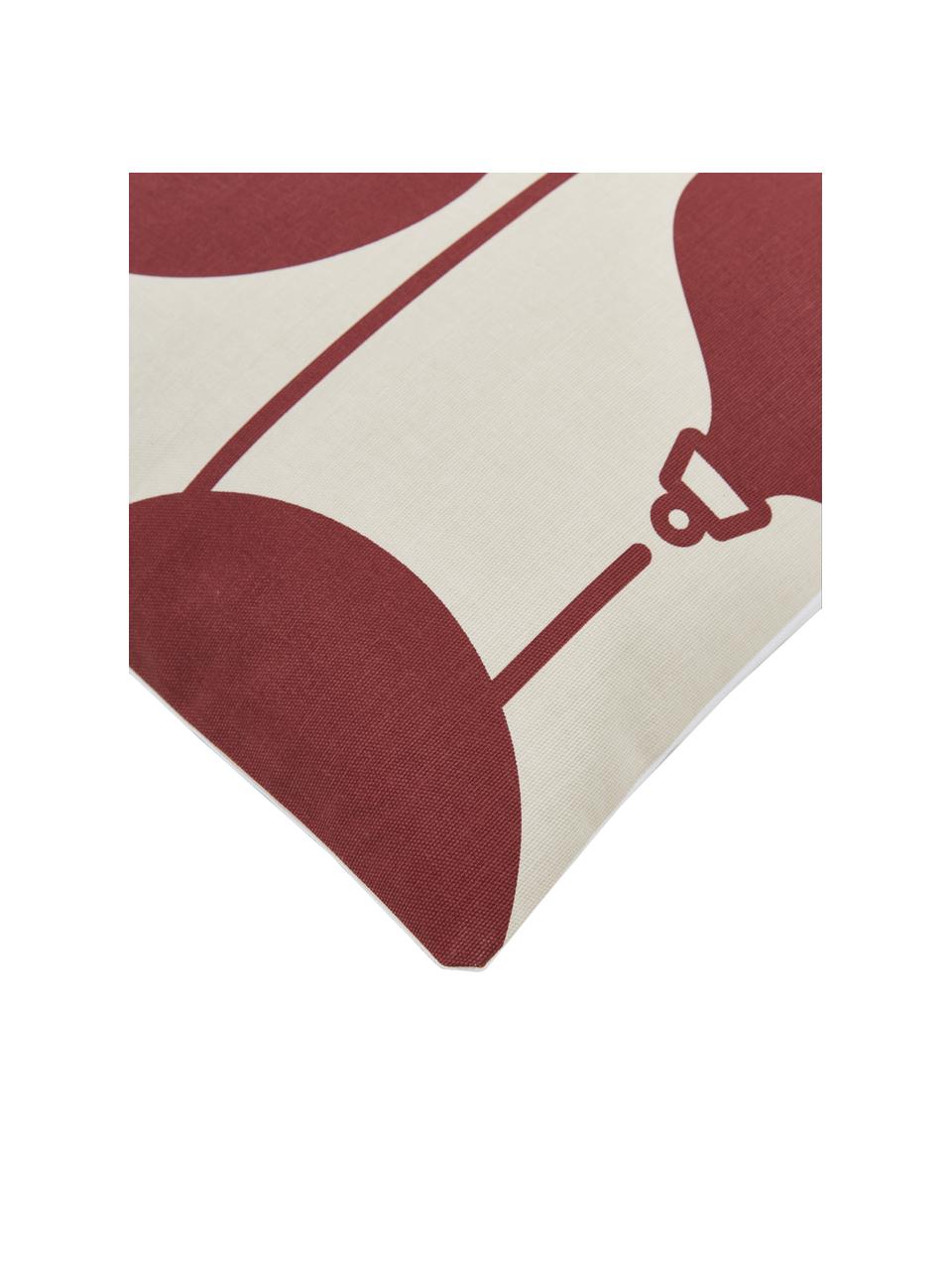 Wende-Kissenhülle Joy aus Bio-Baumwolle, 100 % Baumwolle, GOTS-zertifiziert, Rostrot, Beige, B 45 x L 45 cm