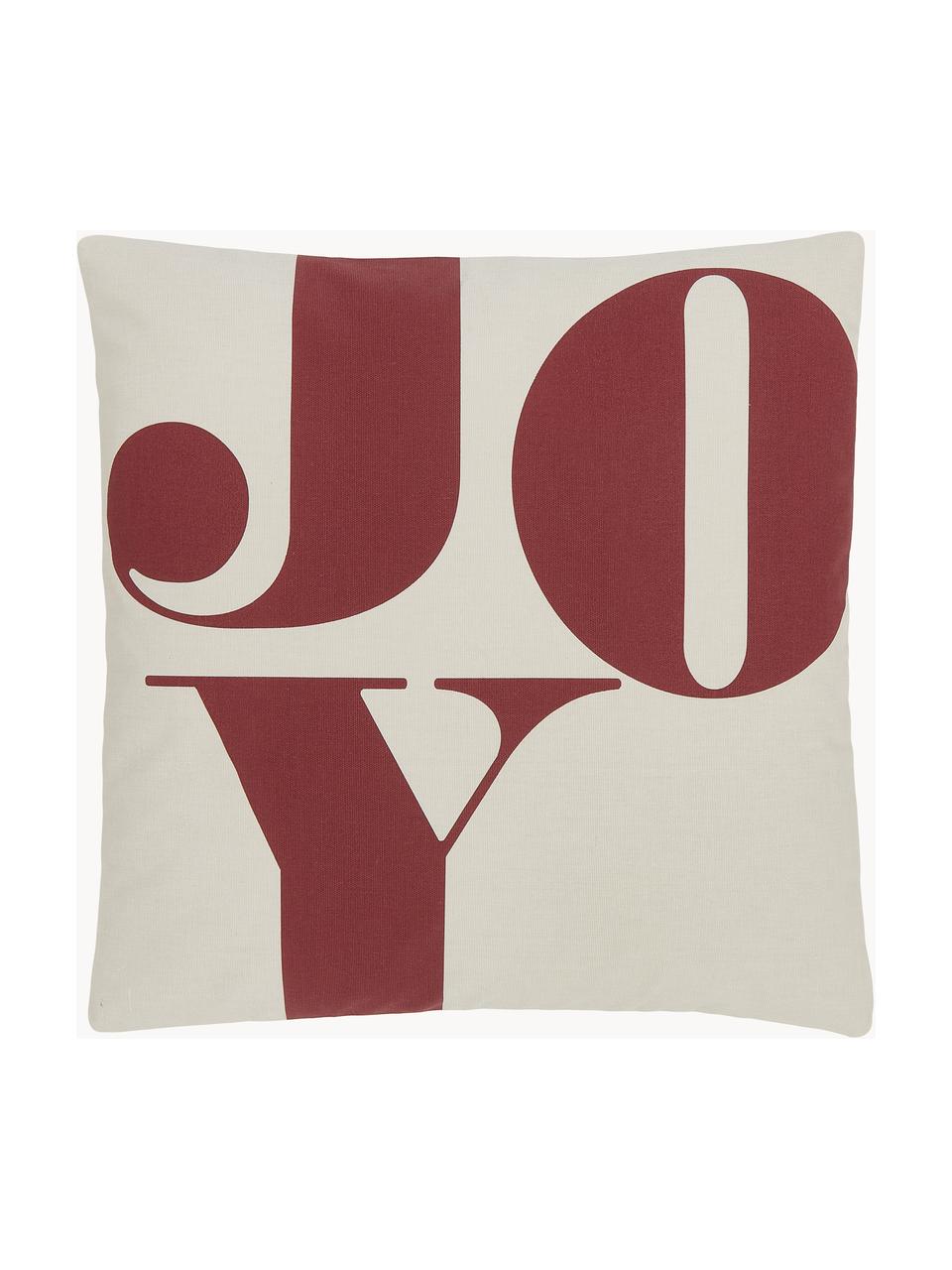 Dwustronna poszewka na poduszkę z bawełny organicznej Joy, 100% bawełna z certyfikatem GOTS, Rdzawoczerwony, beżowy, S 45 x D 45 cm