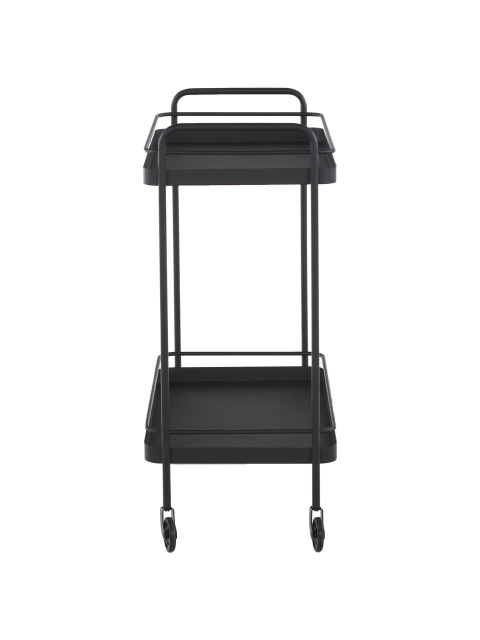 Camarera de metal Barclay, Metal pintado, áspero, Negro, An 62 x Al 79 cm