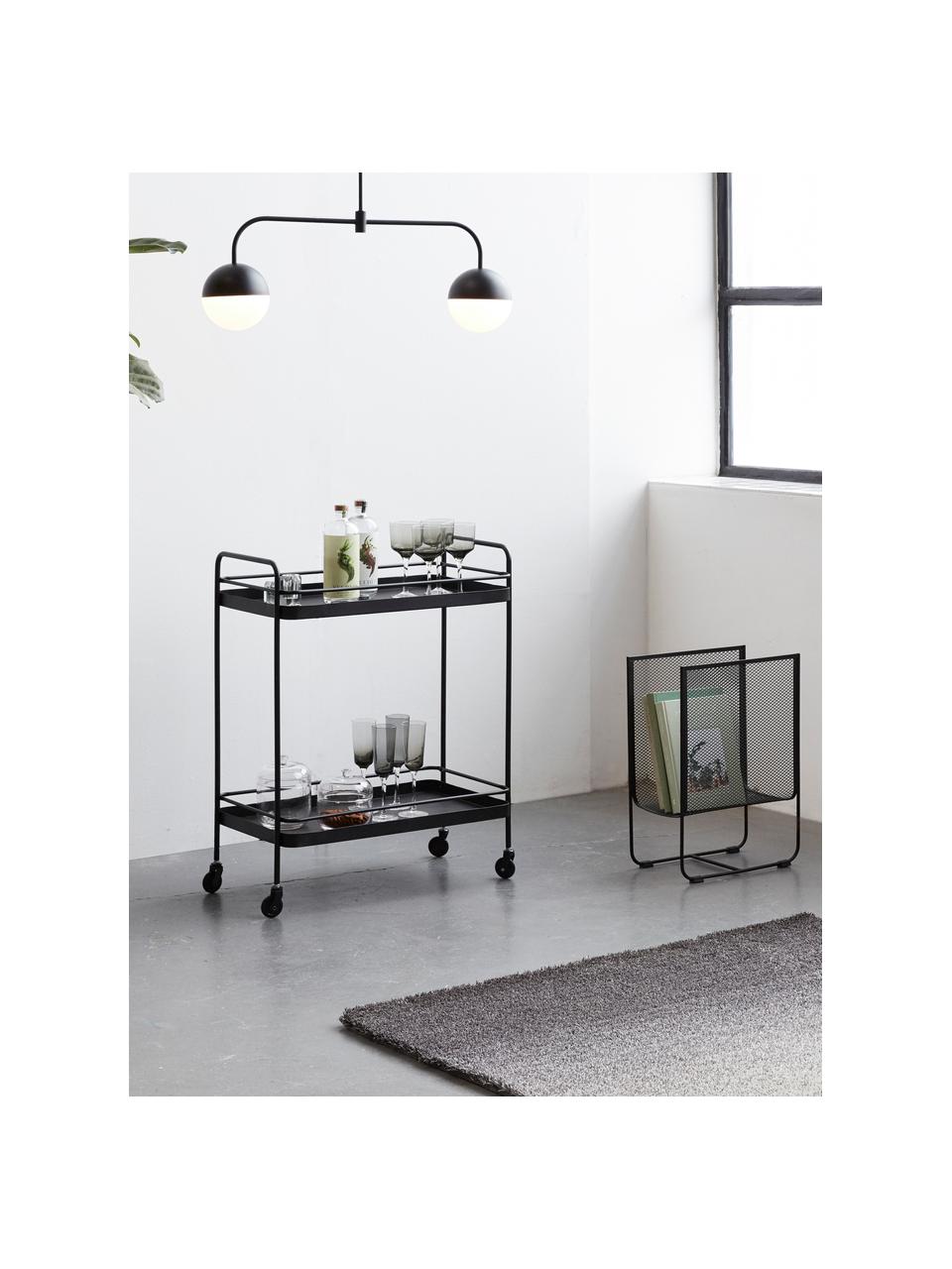 Camarera de metal Barclay, Metal pintado, áspero, Negro, An 62 x Al 79 cm