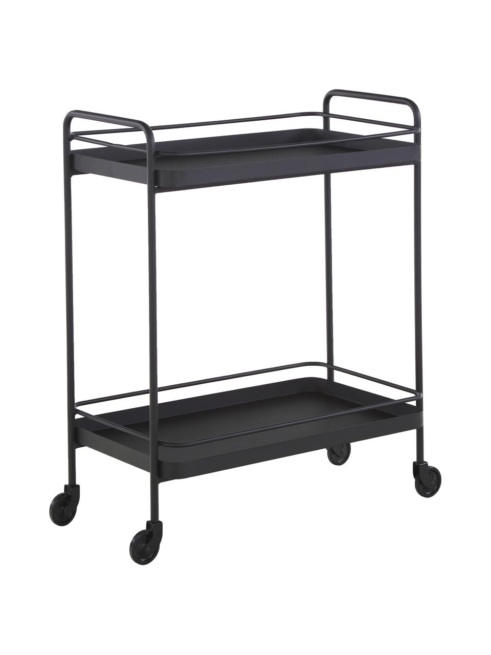 Carrello da portata in metallo Barclay, Metallo, laccato ruvido, Nero, Larg. 62 x Alt. 79 cm