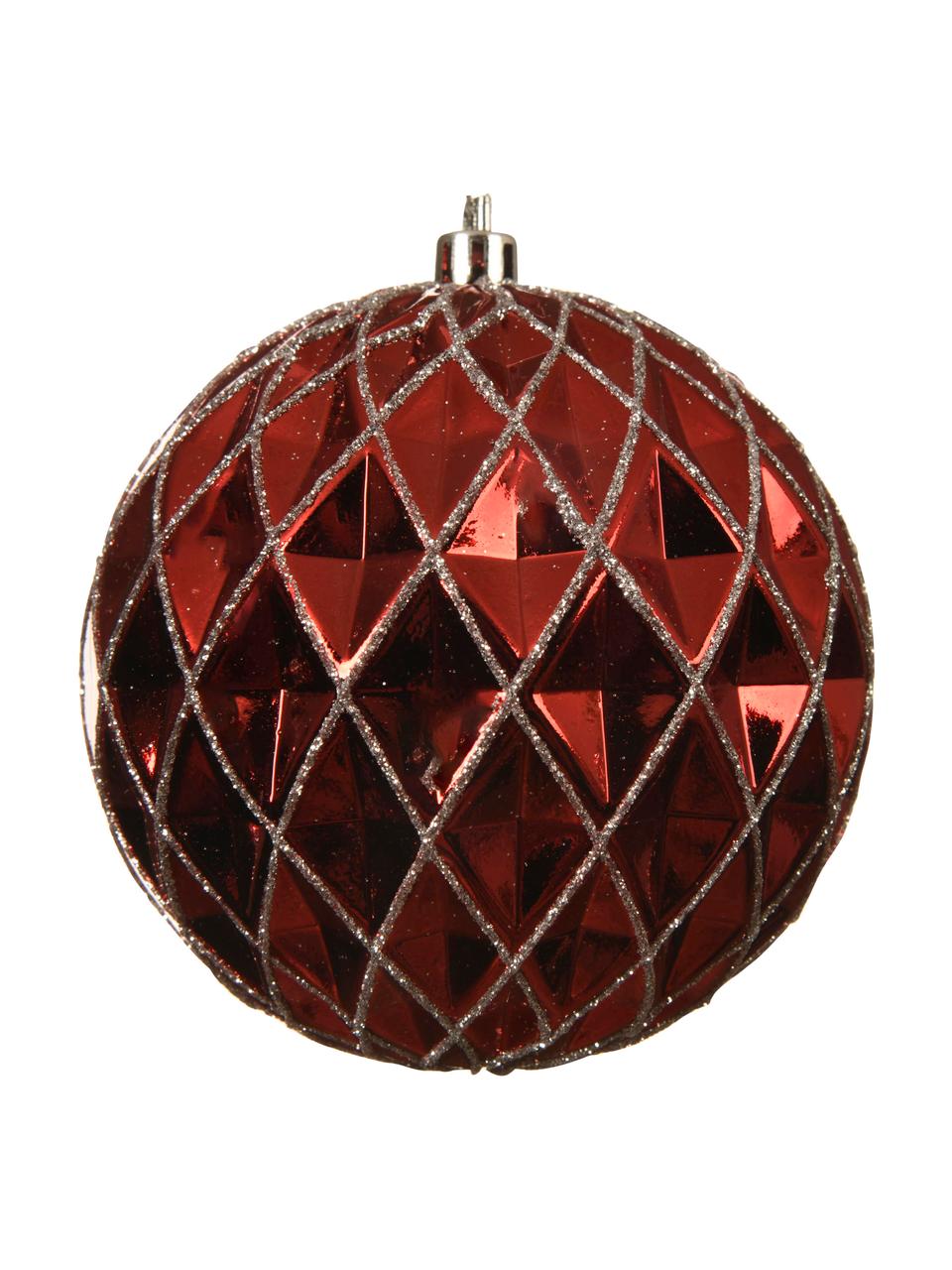 Breukvaste kerstballen Gam Ø 10 cm, 2 stuks, Rood, goudkleurig, Ø 10 x H 10 cm