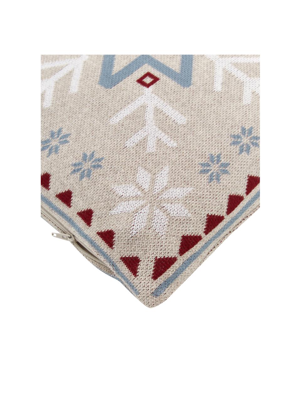 Funda de cojín de punto Snowflake, 100% algodón, Multicolor, An 40 x L 40 cm