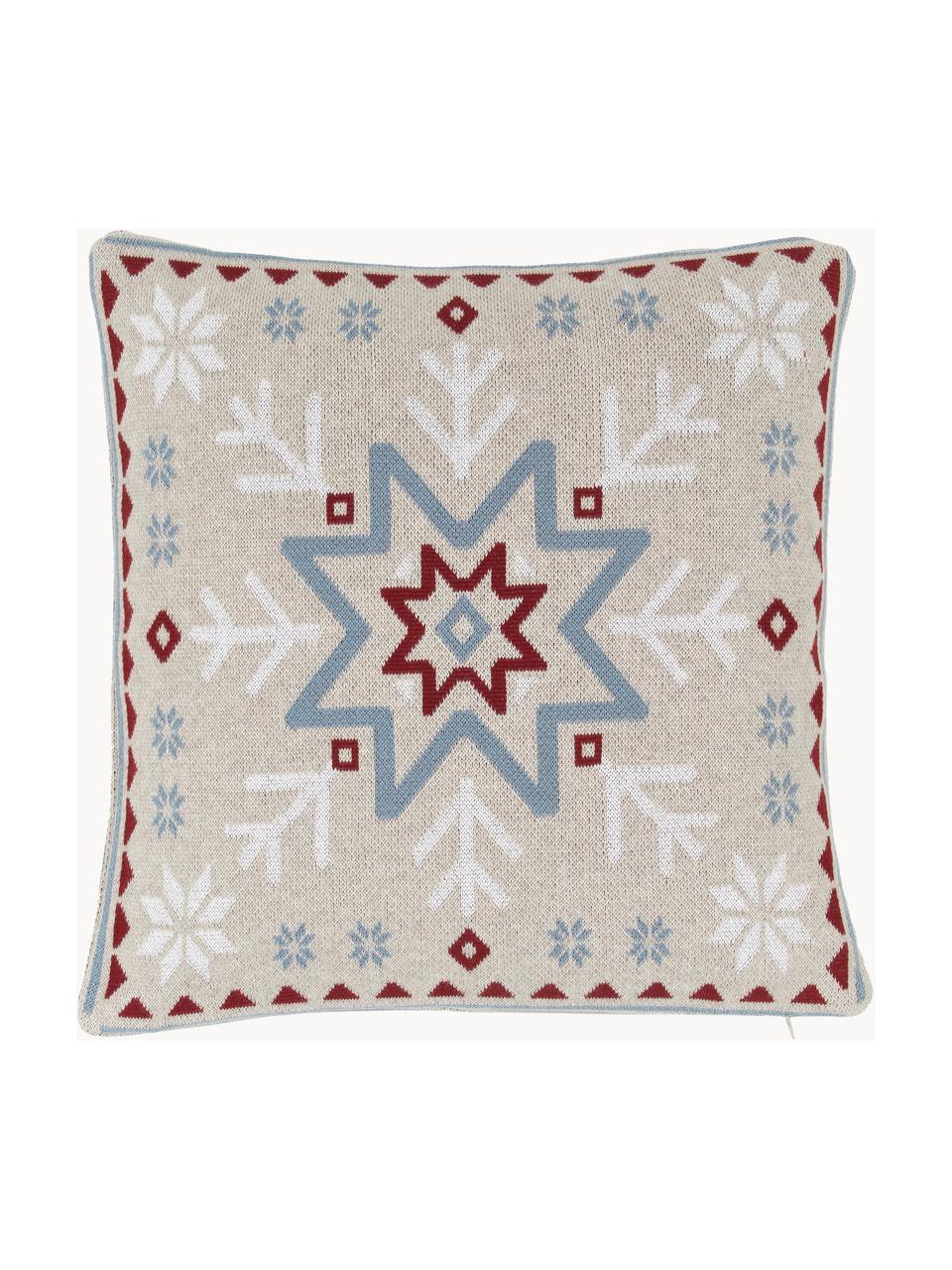 Federa arredo a maglia Snowflake, 100% cotone, Multicolore, Larg. 40 x Lung. 40 cm