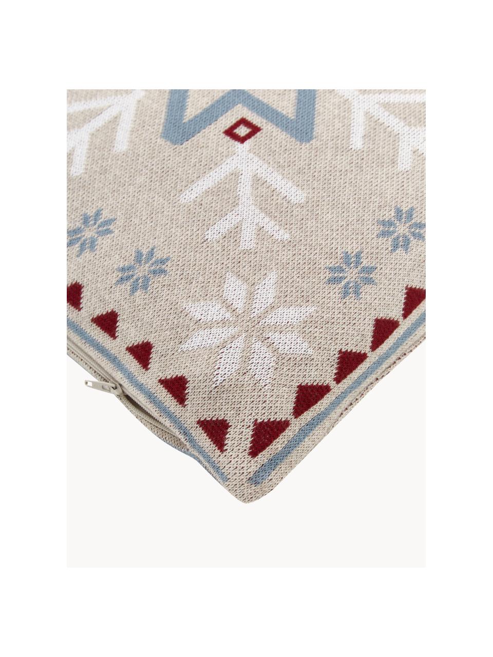 Federa arredo a maglia Snowflake, 100% cotone, Multicolore, Larg. 40 x Lung. 40 cm